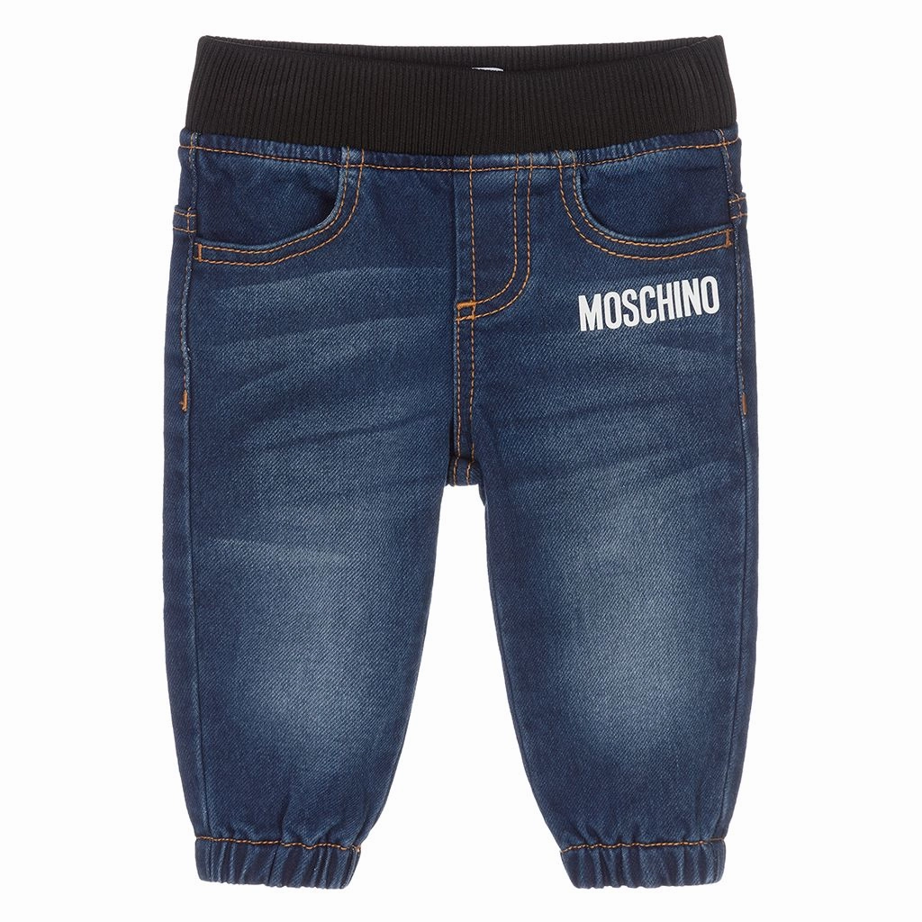 Durable Utility Denim Logo Pants
