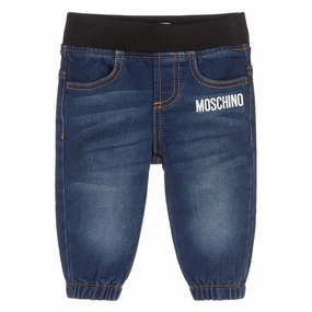 Durable Utility Denim Logo Pants