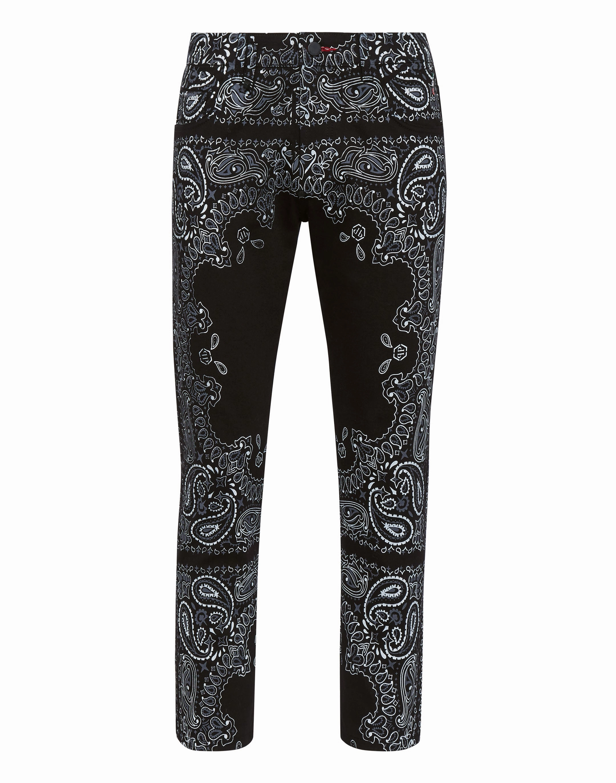 Urban Look Resilient material Denim Trousers Skinny Fit Paisley Bandana
