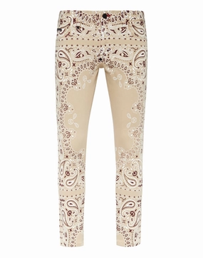 Casual Classic Denim Trousers Skinny Fit Paisley Bandana
