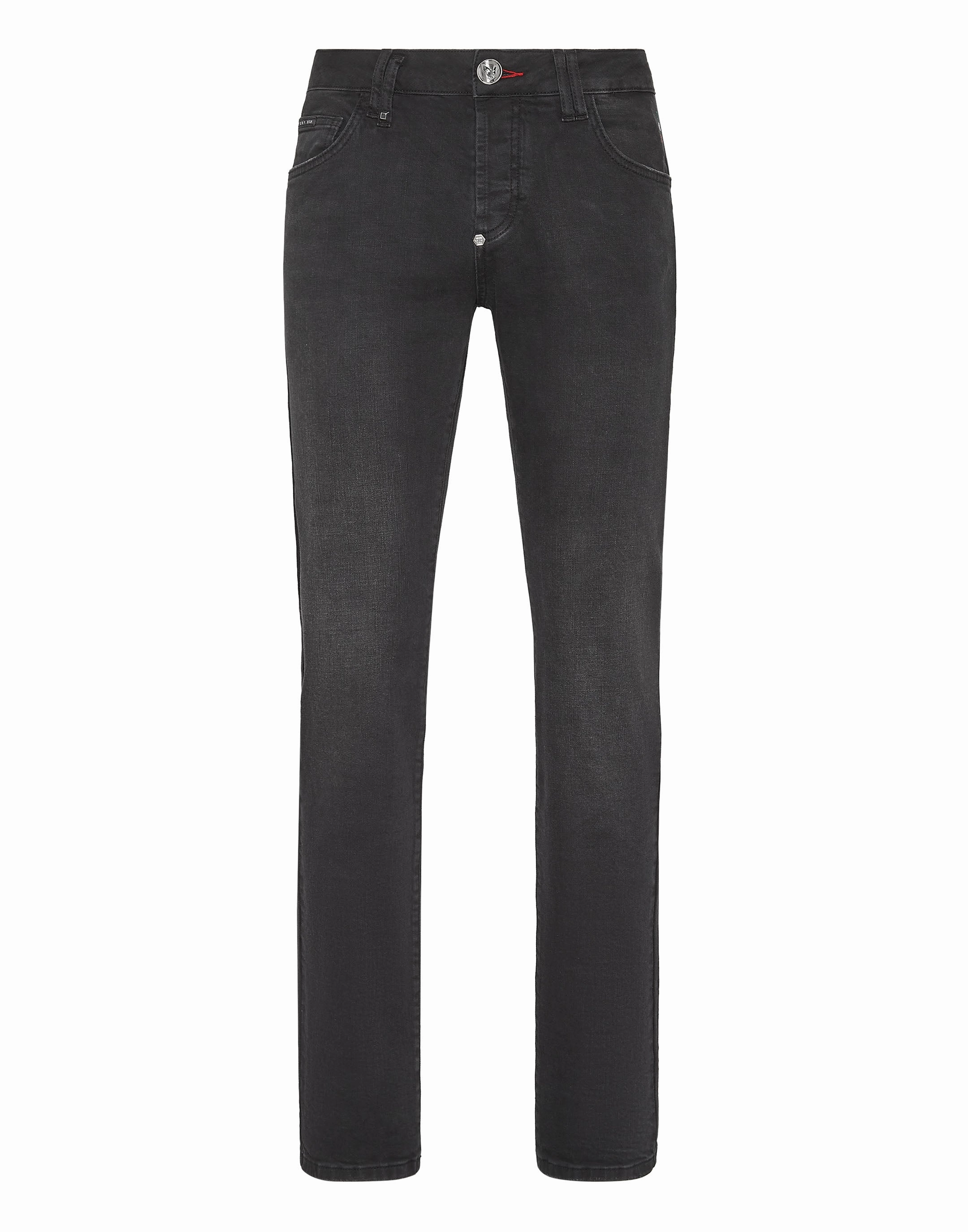 Smart Wardrobe Non Stretch Denim Denim Trousers Straight Cut Supreme Iconic Plein Basic