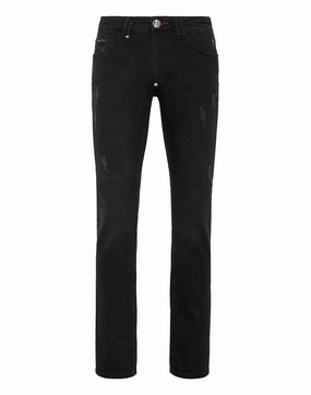 Light material Denim Trousers Super Straight Cut Basic