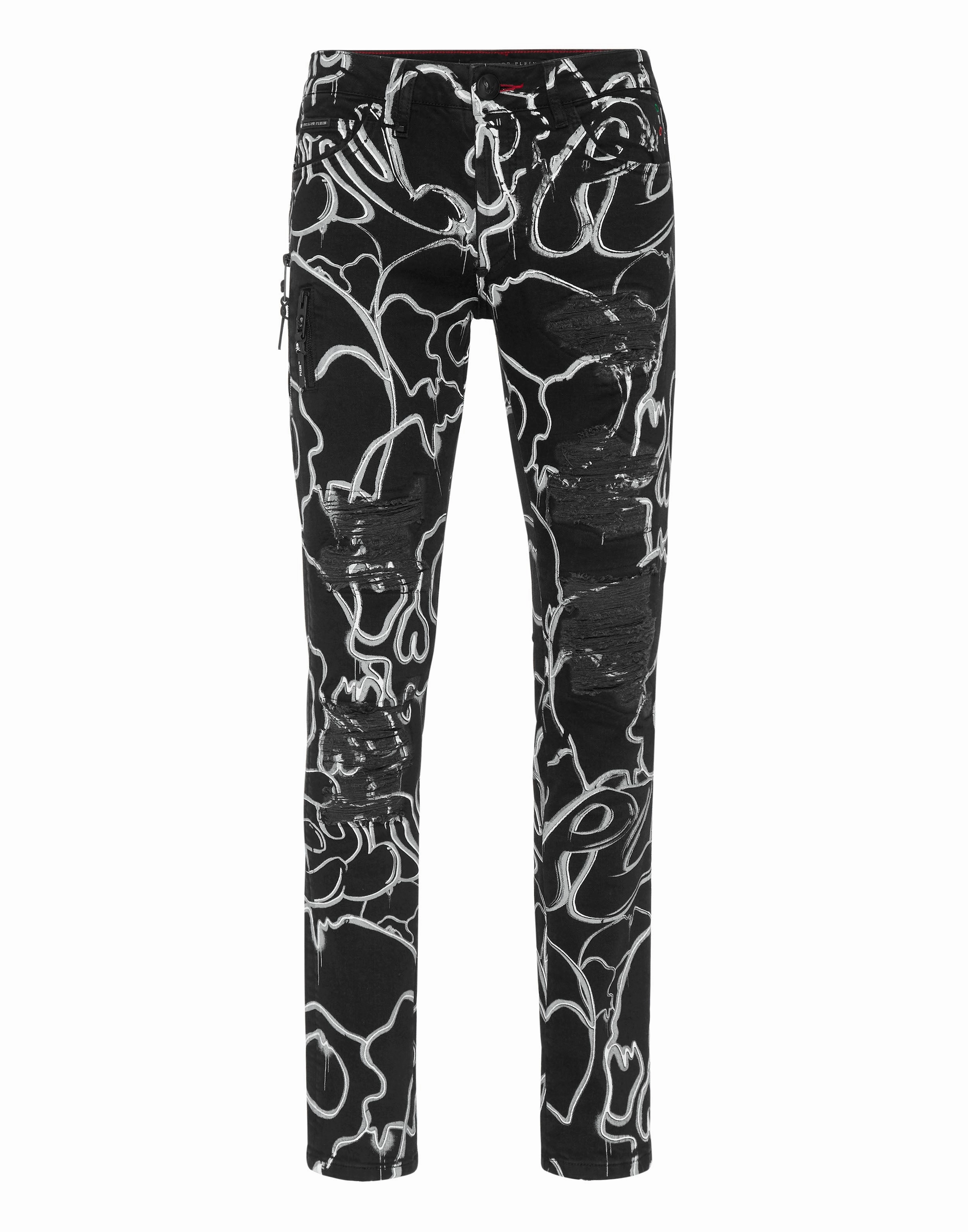 Travel Light Denim Trousers Super Straight Cut Fit Skull&Bones
