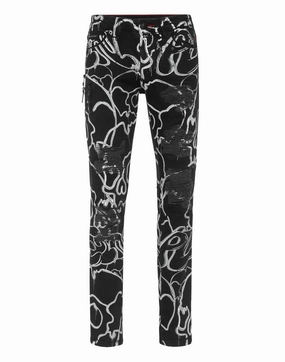 Ready For All Multi Layer Knee Reinforcement Denim Trousers Super Straight Cut Fit Skull&Bones