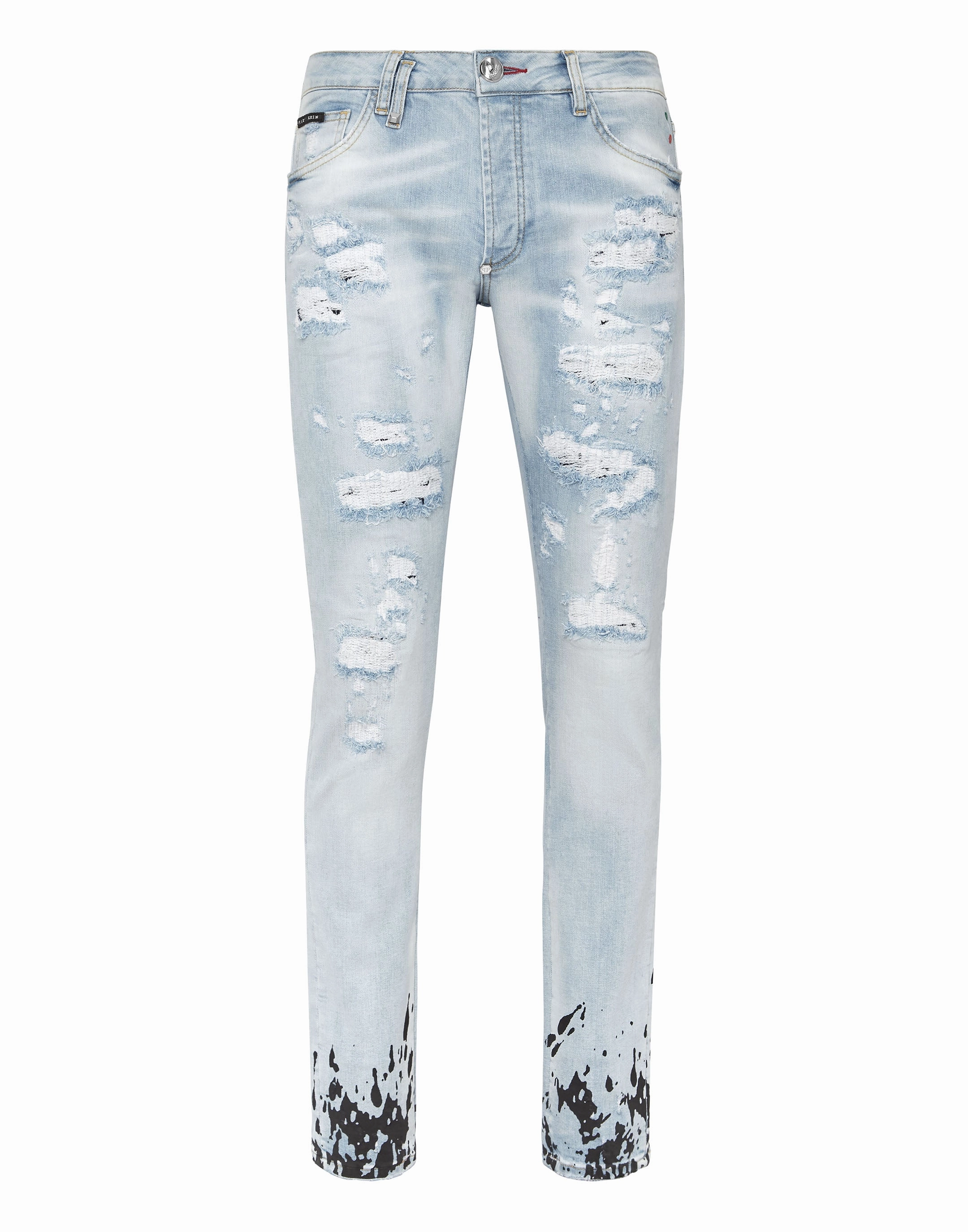 Casual Wear Durable Streetwear Fan Premium Denim Trousers Super Straight Cut Tattoo
