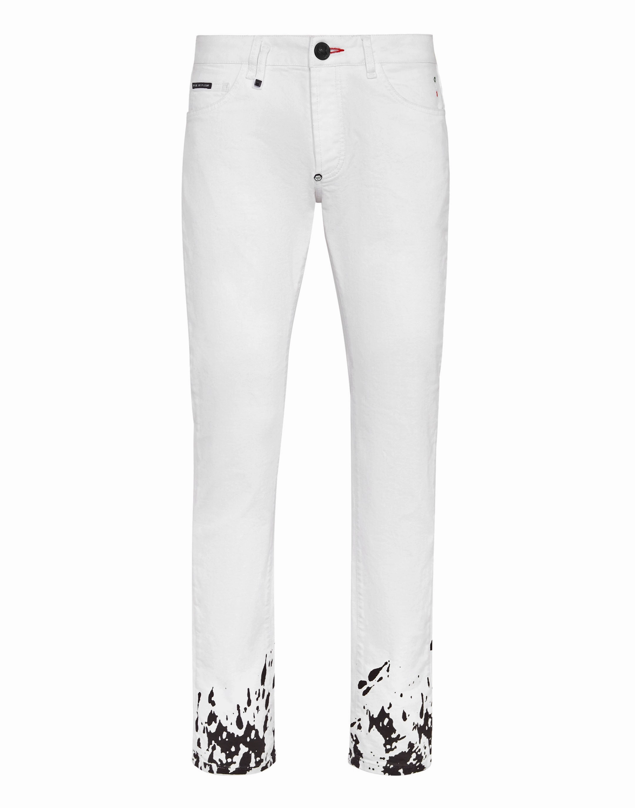 Denim Trousers Super Straight Cut Tattoo Smooth Shape