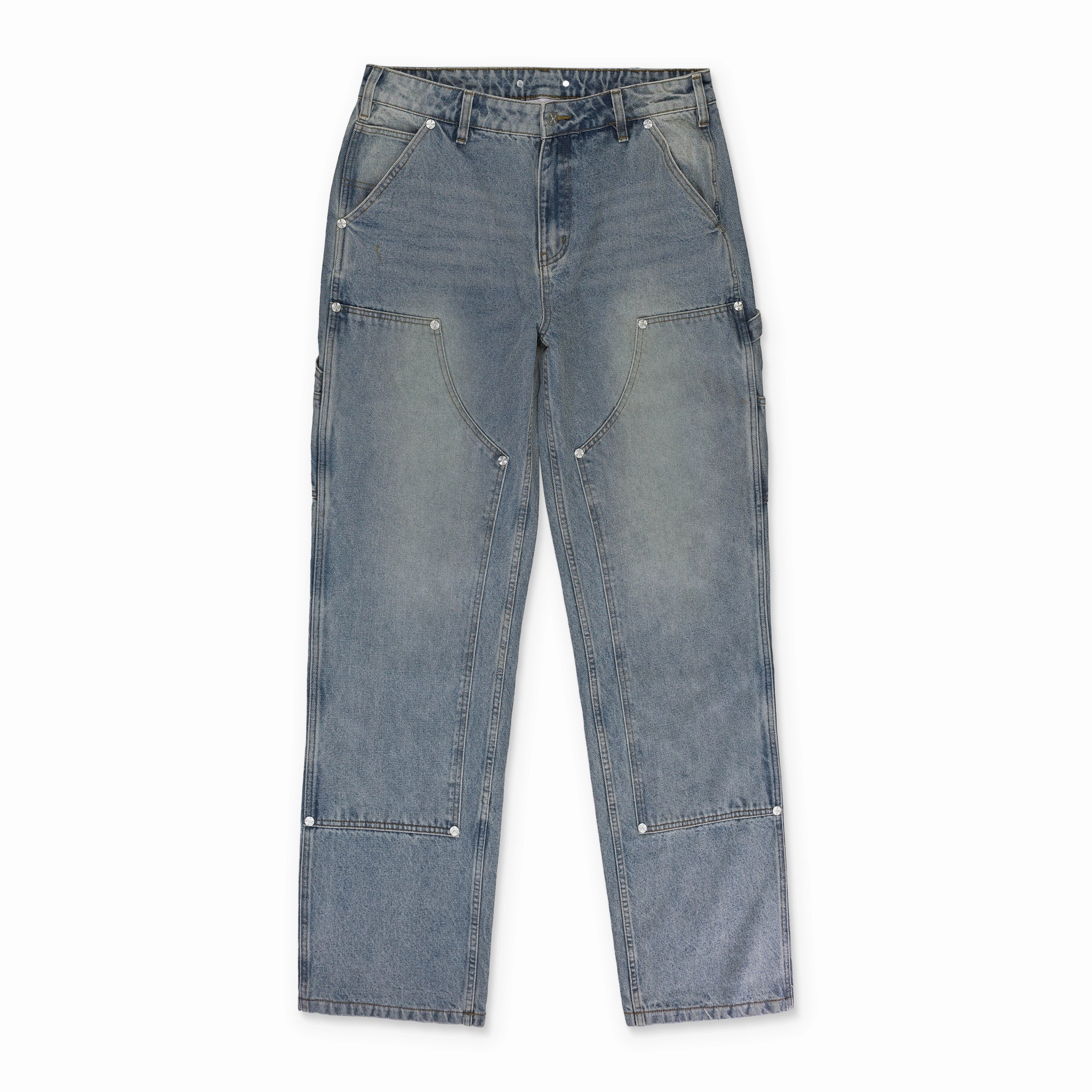 Layer Staple LOOSE SCREW BLUE STRAIGHT-FIT JEANS