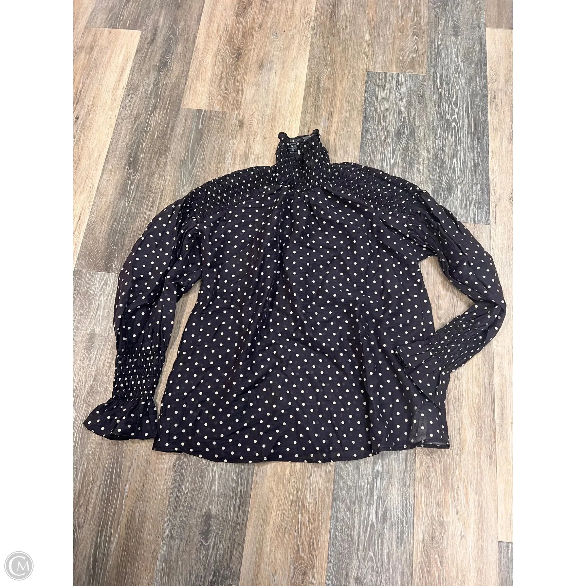 Designer Blouse Long Sleeve By Hope For Flowers By Tracy Reese In Polkadot Pattern, Size: S VentilatedMeshPaneling Moisture Control Technology