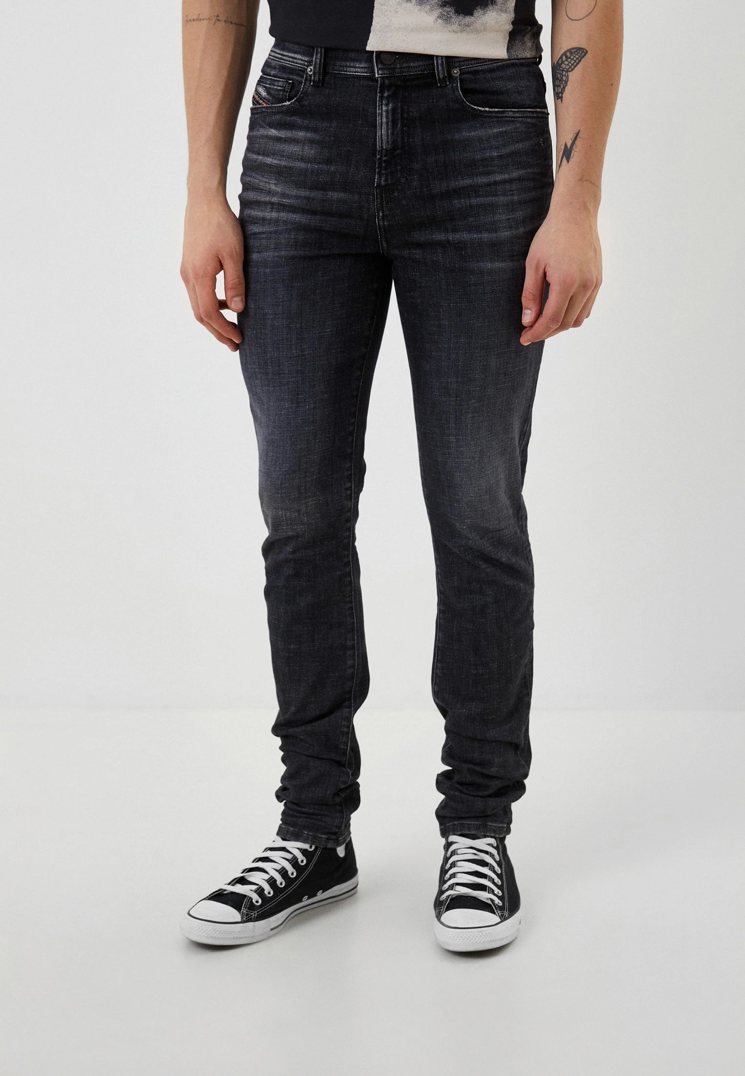 Weekend Ready Diesel D-Amny Washed Black Skinny Fit Stretch Jeans Denim