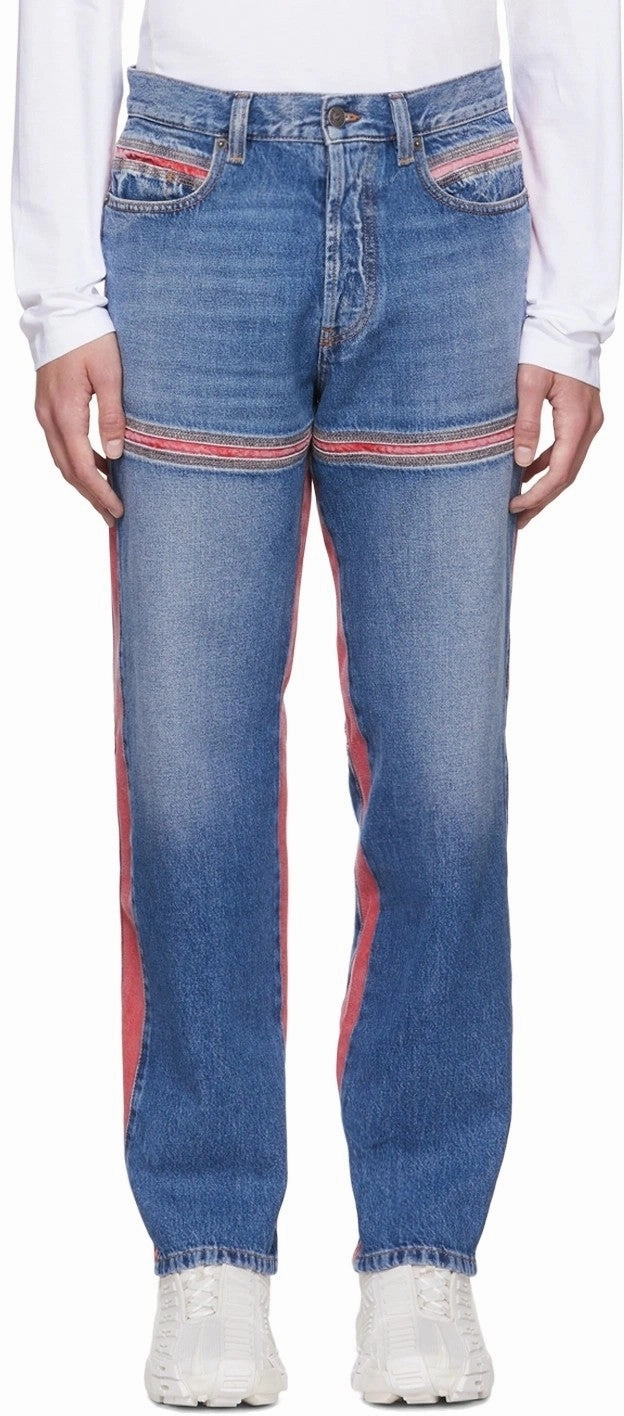 Vintage Inspired Weave Diesel D-Mand Mid-Rise Straight Leg Jeans