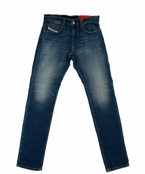 Diesel D-Strukt Skinny Fit Blue Joggers Denim Jeans Music Event Smooth Casual Brunch Outfit Traveler Gear
