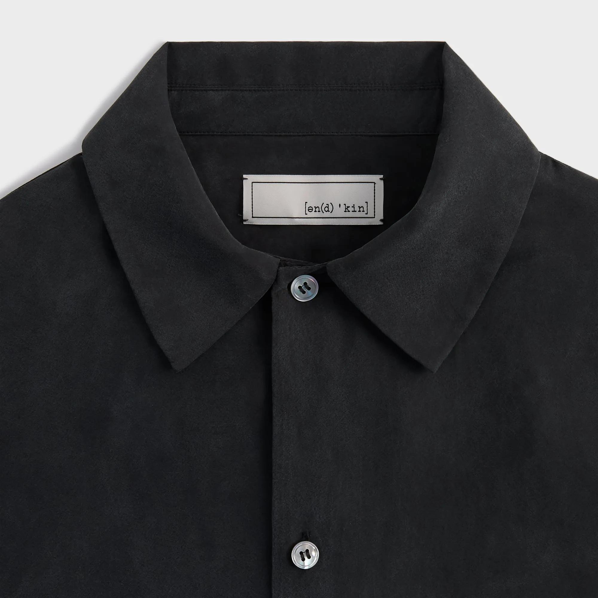 Stylish Element Versatile Layering Piece &Kin Silk Habotai Beckham Buttondown - Black