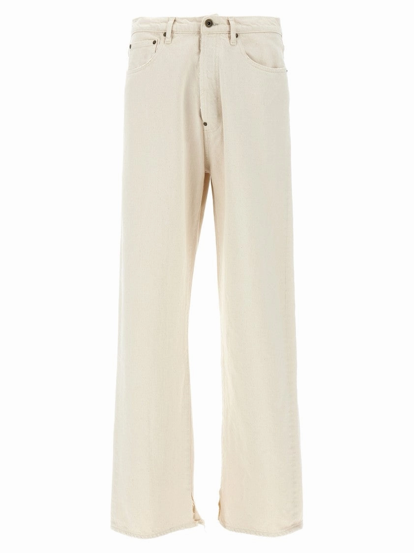 Relaxed Style Bold Distressed Cotton Denim Jeans