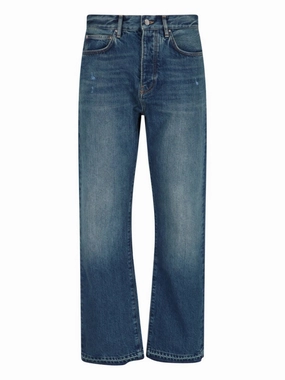 Distressed Straight Jeans ?C Blue Chill Mode Artist Vibe Smooth