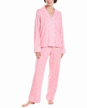 DKNY 2pc Top & Pant Sleep Set Brushed Inner Layer Oversized Comfort