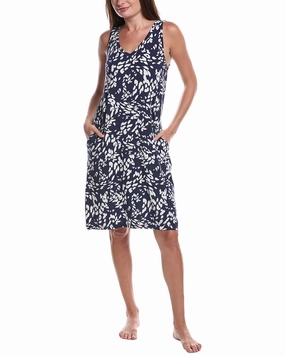 DKNY Sleep Chemise Drop Shoulder Cut Ribbed Cuffs