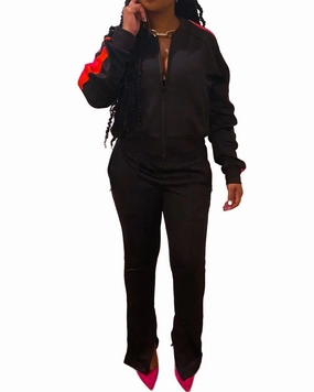 Relaxed Fit Design Don't Track Me Tracksuit In Black
