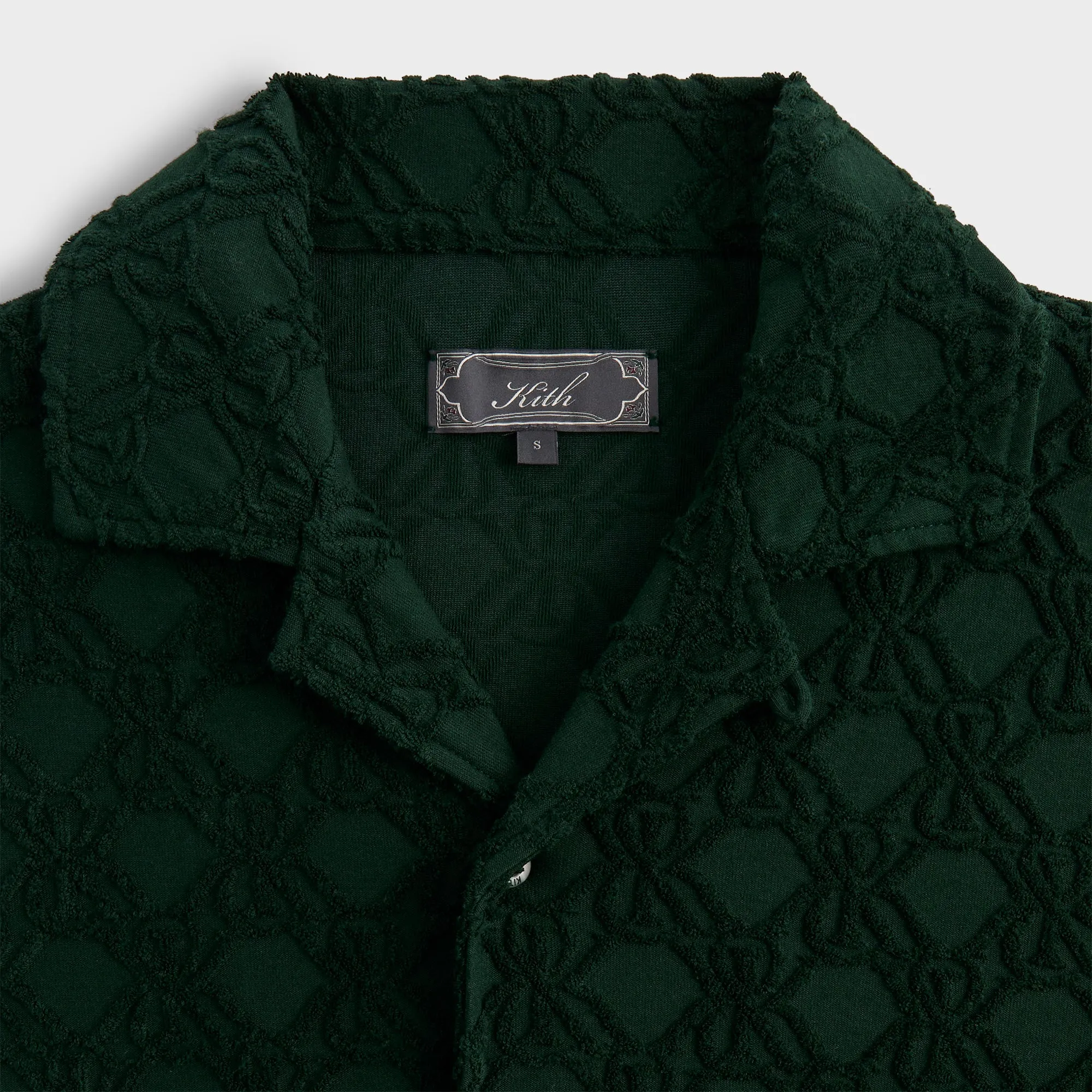 Kith Monogram Terry Thompson Camp Collar Shirt - Stadium High-End Fabric Ribbed Trim