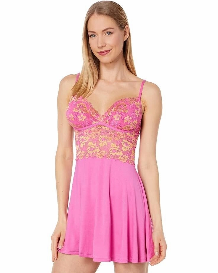 Cosabella Savona Chemise G-String Lingerie Set Women's Small Pink Stretch ERK654 Thermal regulation wrinkle free finish