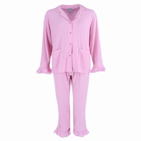 Cozy Fleece Backing Unisex Sizing Women's Pajama Set with Feathers