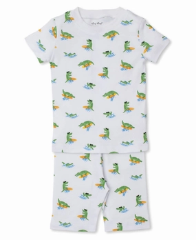 Kids' Crocodiles Pajama Set In Multi Moisture Wicking Fabric