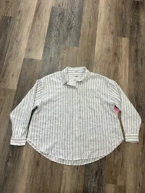 Blouse Long Sleeve By Abercrombie And Fitch In Striped Pattern, Size: L HighNeck Glow In The Dark Accent Trim