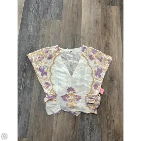 Workout Apparel Top Short Sleeve By Free People In Cream & Purple, Size: Xs