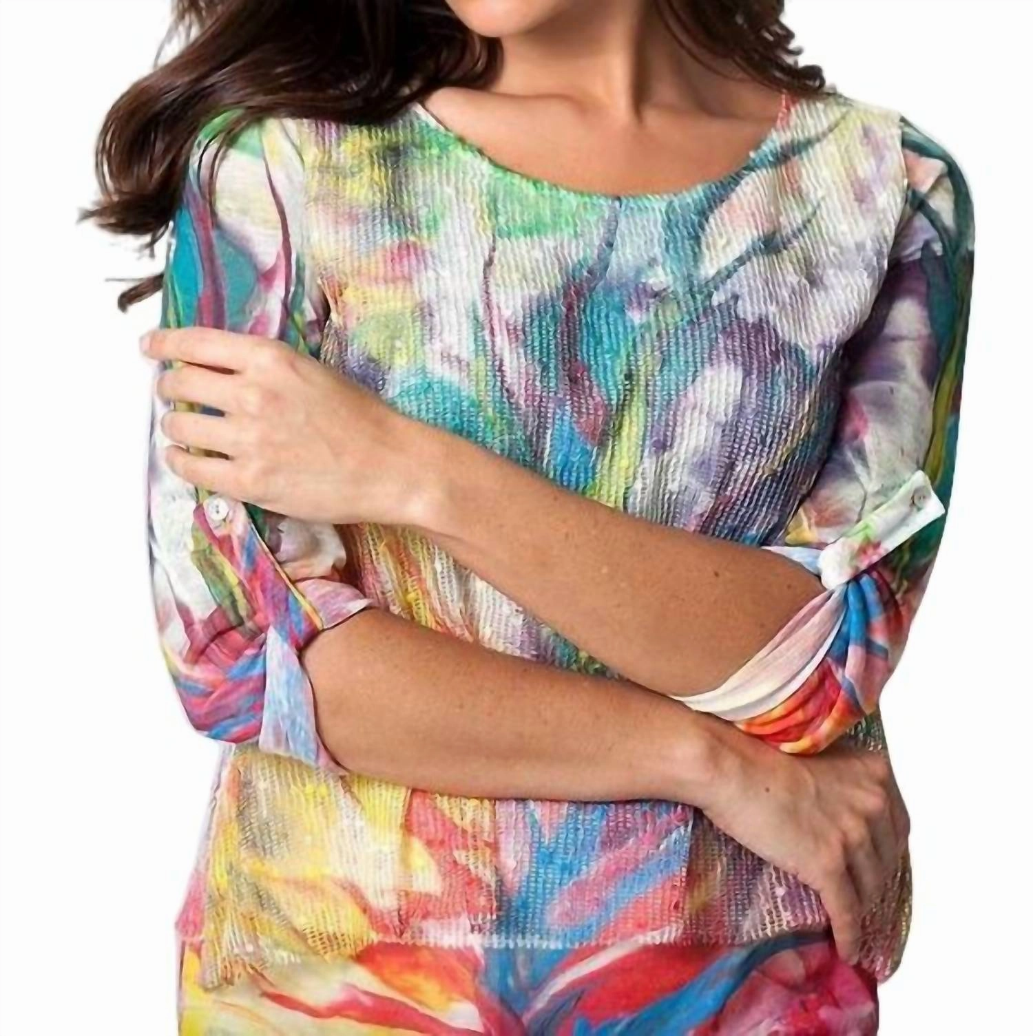 Blossom Layered Set In Yellow Multi Ribbed Cuffs elastic waistband