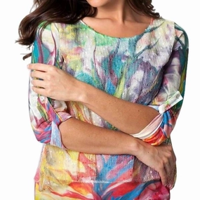Blossom Layered Set In Yellow Multi Ribbed Cuffs elastic waistband