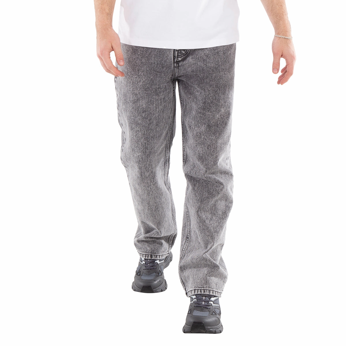 Drole De Monsieur Men's Grey Delave Le Jean Smart Fit Edgy Design