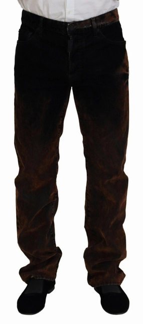 Unfaded Hemline Dsqua2  Washed Cotton Straight Fit Casual blue Men's Jeans