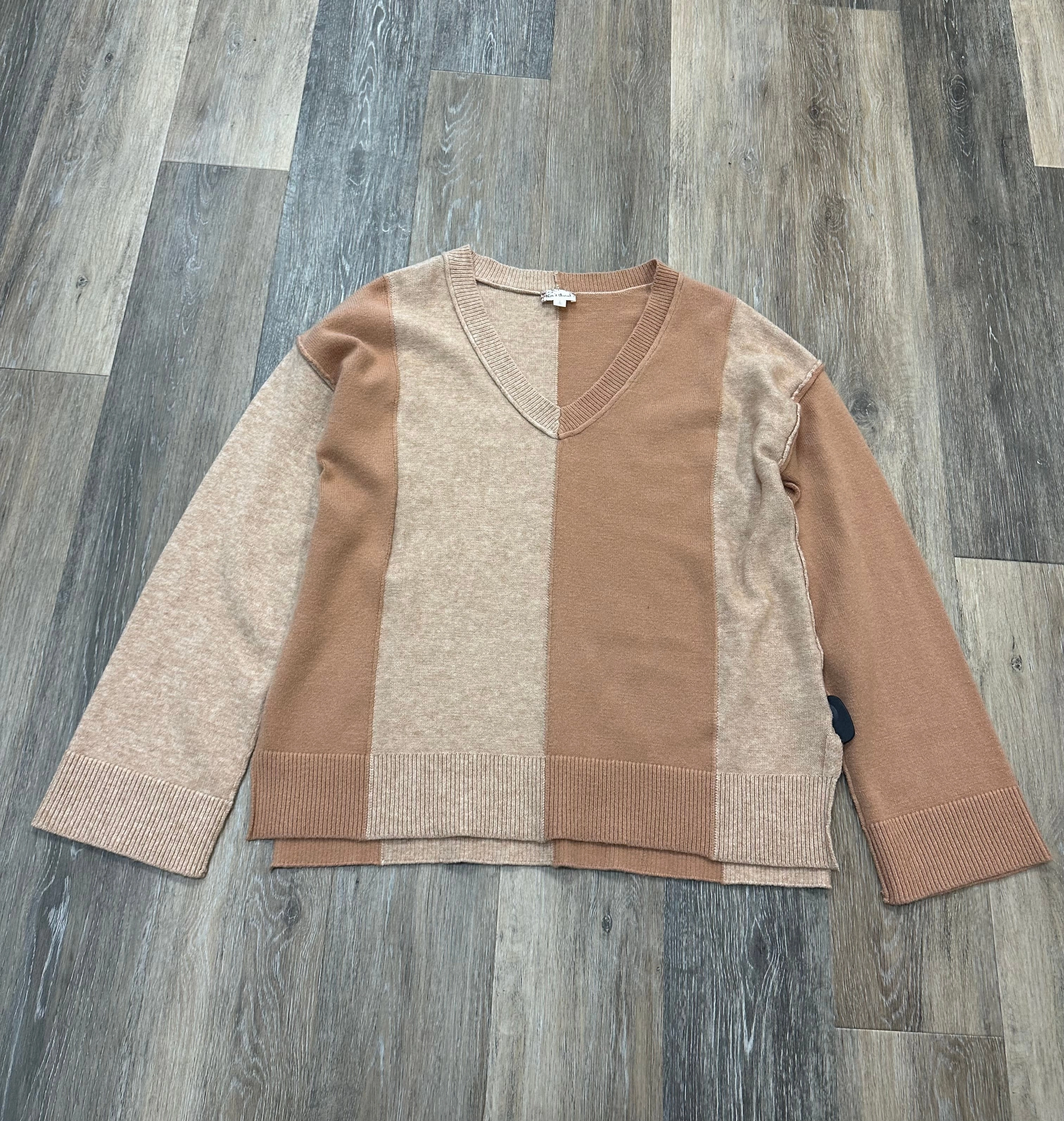 NonRestrictiveSilhouette Sweater By Hem & Thread In Orange, Size: L