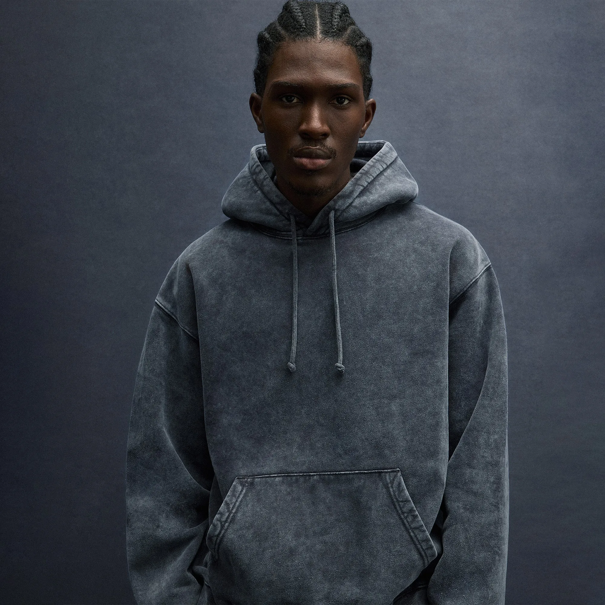 Warm Fabric Teen Fashion Kith 101 Sueded Fleece Williams III Hoodie - Nightfall
