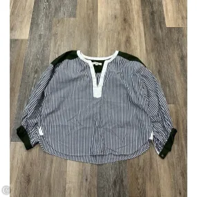 Blouse Long Sleeve By Loft In Striped Pattern, Size: Xl FlexibleCollar