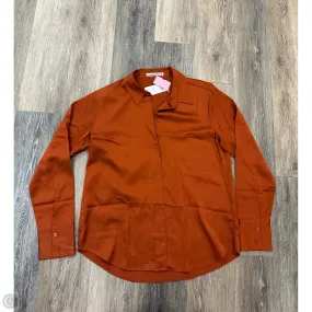 Blouse Long Sleeve By Abercrombie And Fitch In Orange, Size: M AntiPill Surface