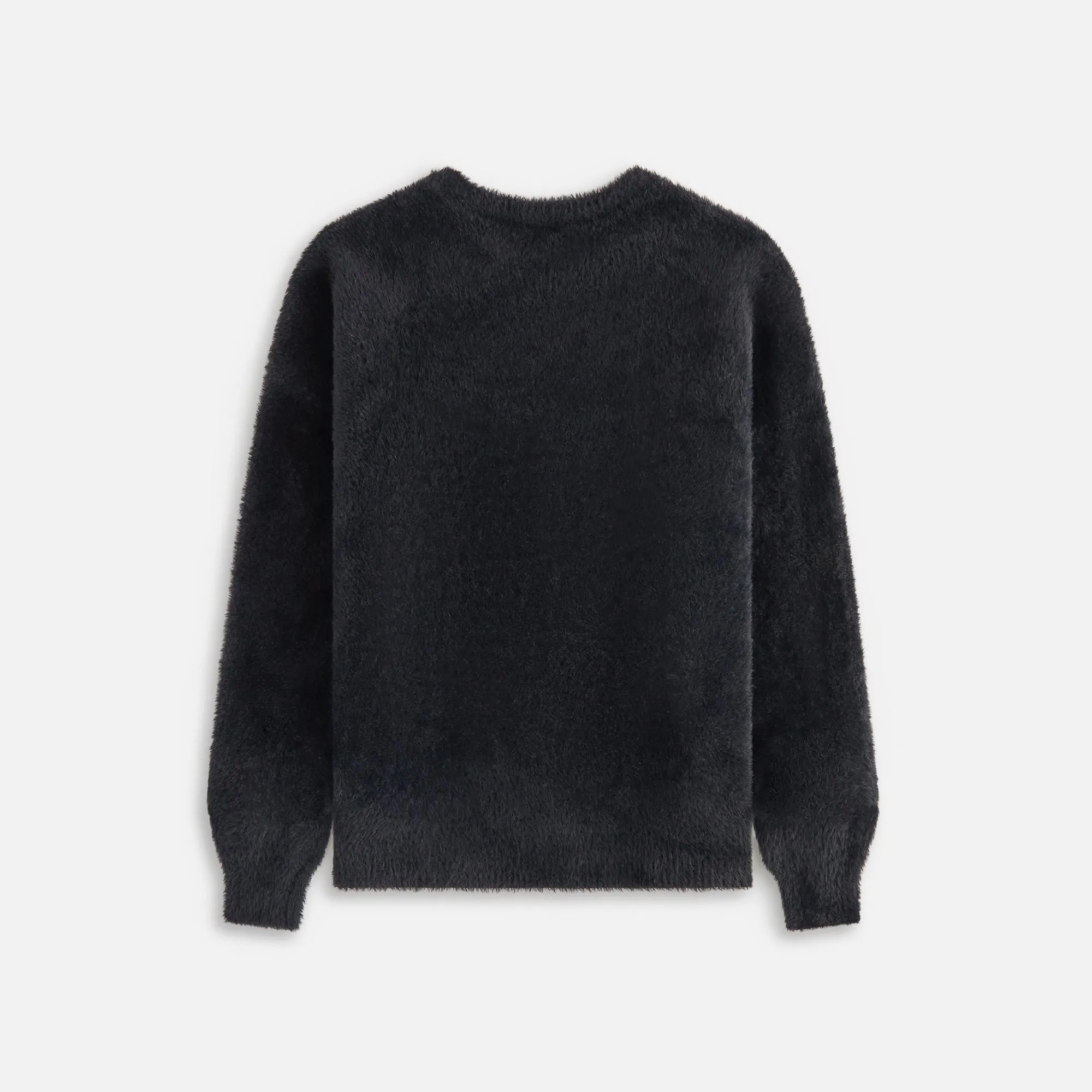 Fresh Relaxed rhinestone accents Kith Kids Mohair Script Logo Crewneck - Black
