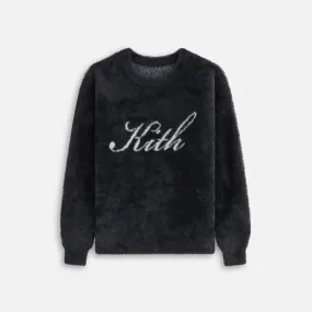 Urban Bold Weekend Relaxed Kith Kids Mohair Script Logo Crewneck - Black