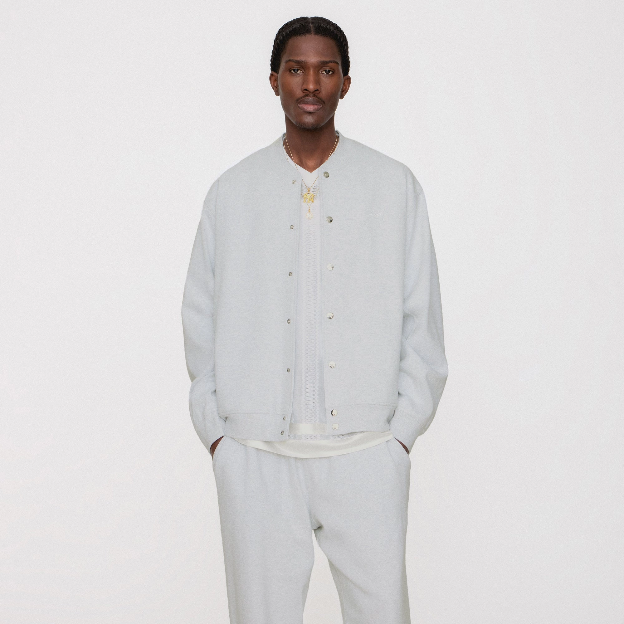 Warmth Without Bulk Kith Marvin Bomber Jacket - Light Heather Grey
