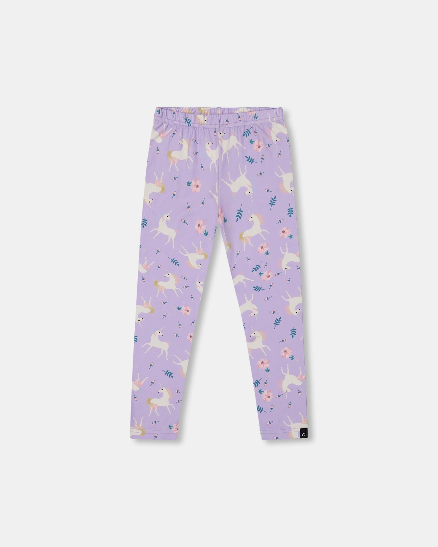 Stretch Jersey Leggings Lilac Unicorn Print Flattering Comfort Wear