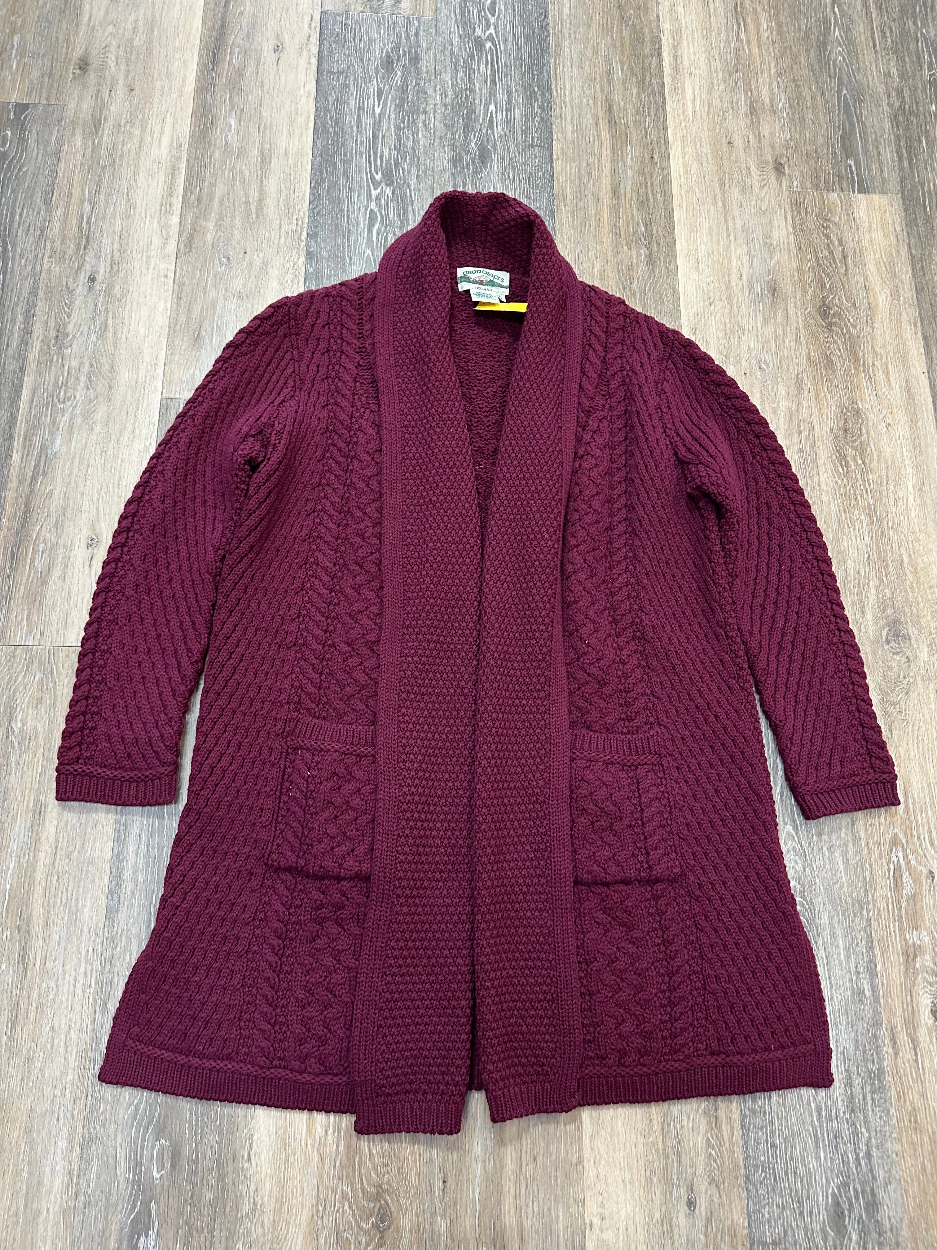 Friction Resistant Shoulder HypoallergenicFabric Sweater Cardigan By Aran Craffts In Red, Size: Xl