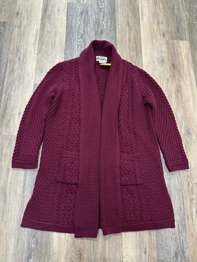 Friction Resistant Shoulder HypoallergenicFabric Sweater Cardigan By Aran Craffts In Red, Size: Xl