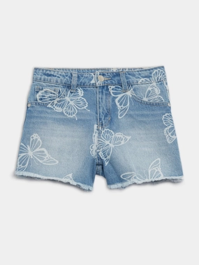 Chic casual Sweat Wicking Liner Denim Butterfly Shorts (7-14)