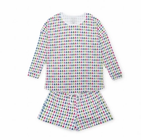Dropped Shoulder Cut UltraSoft Brushed Interior Women's Anna Longsleeve Top Short Set In Christmas Tree Bright