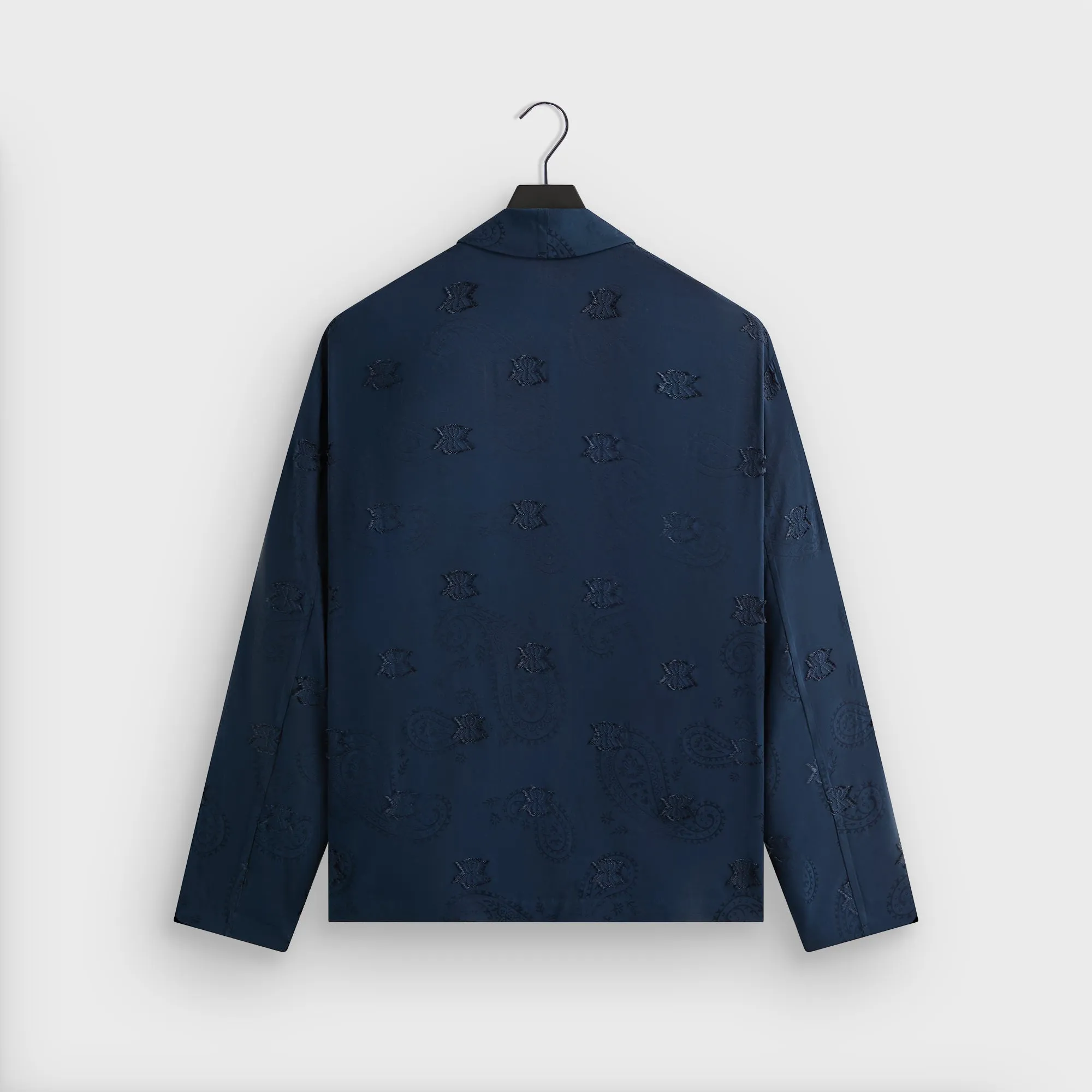 Anti Static Treatment Embroidered Detail Kith Long Sleeve Thompson Crossover Shirt - Nocturnal