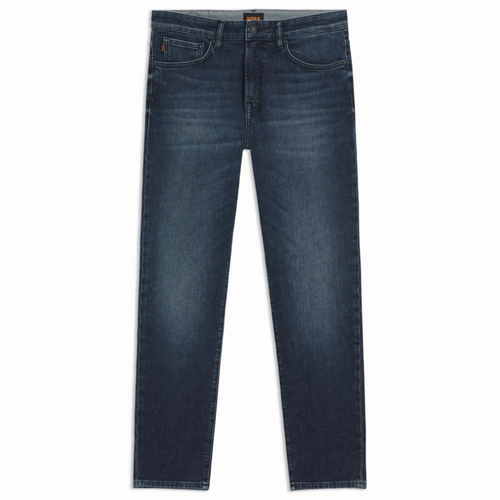 Basic Necessity Organic Cotton Material Tapered-fit jeans in blue comfort-stretch denim