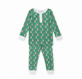 Boys Santa's Helper Pajama Set In Green Tag Free Labeling