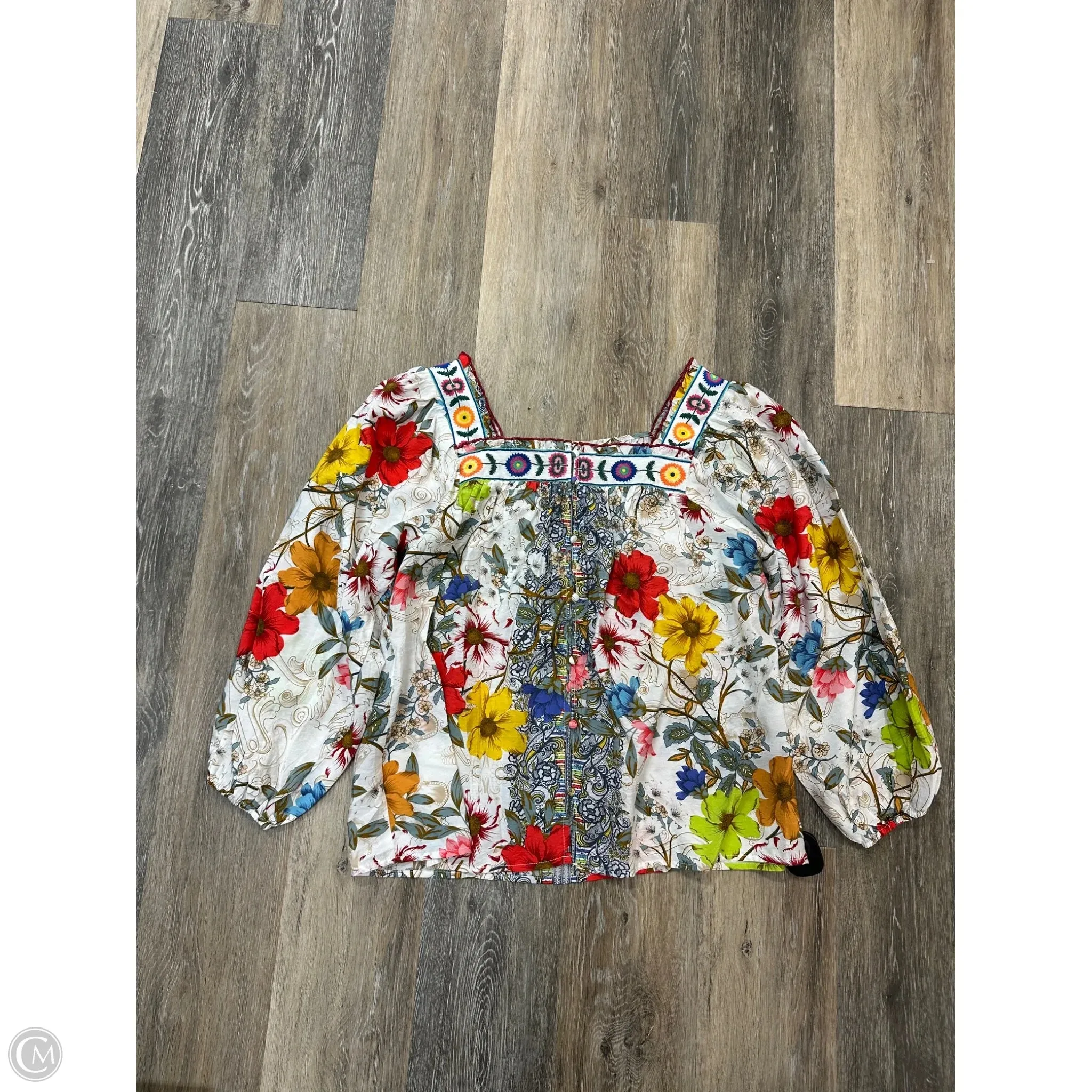 FlexibleMobility Blouse Long Sleeve By Grand And Greene In Multi-colored, Size: S