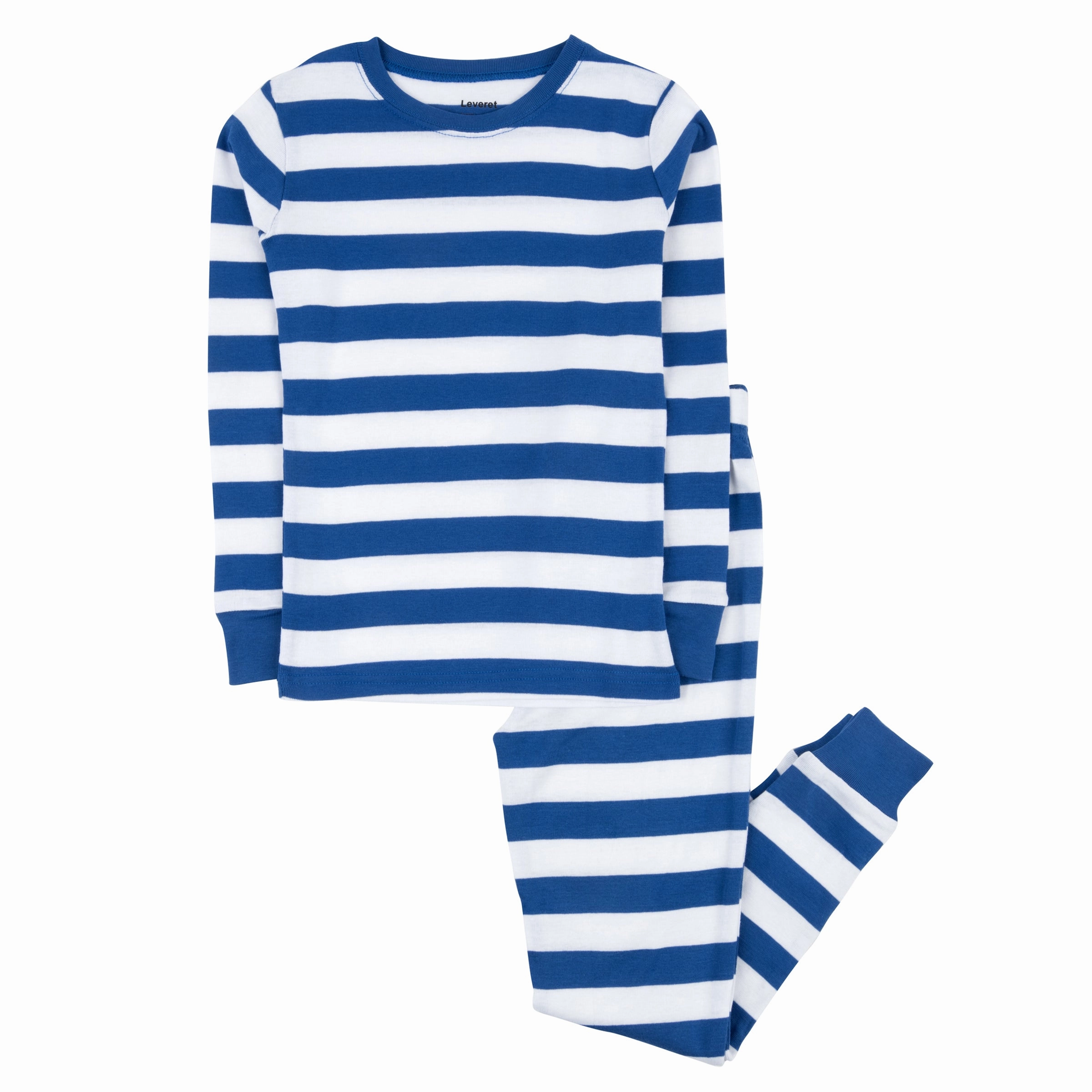 Roomy Armholes Cozy Thermal Insulation Kids Two Piece Cotton Pajamas Boys Striped