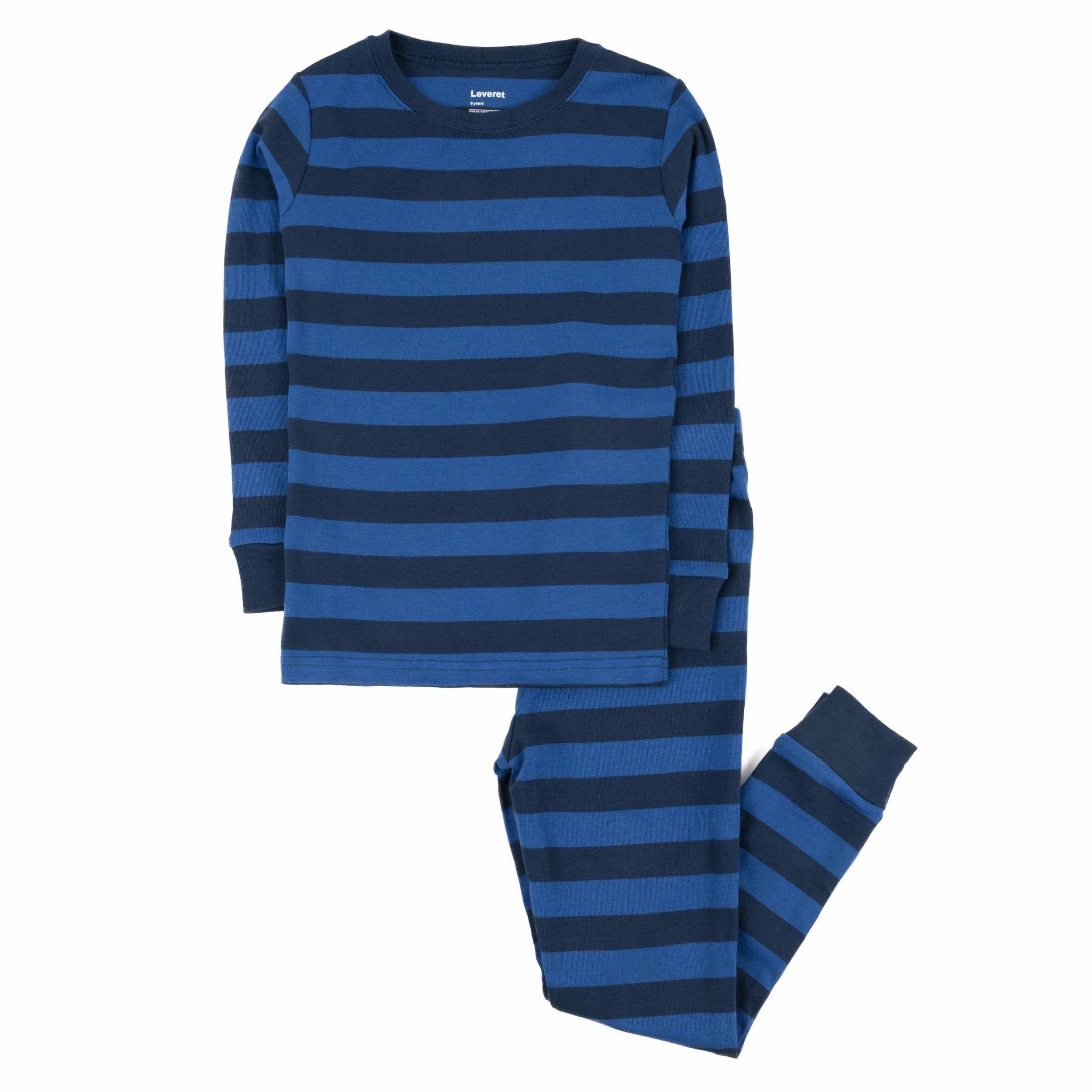 Comfort waistband Pocket Placement Kids Two Piece Cotton Pajamas Boys Striped