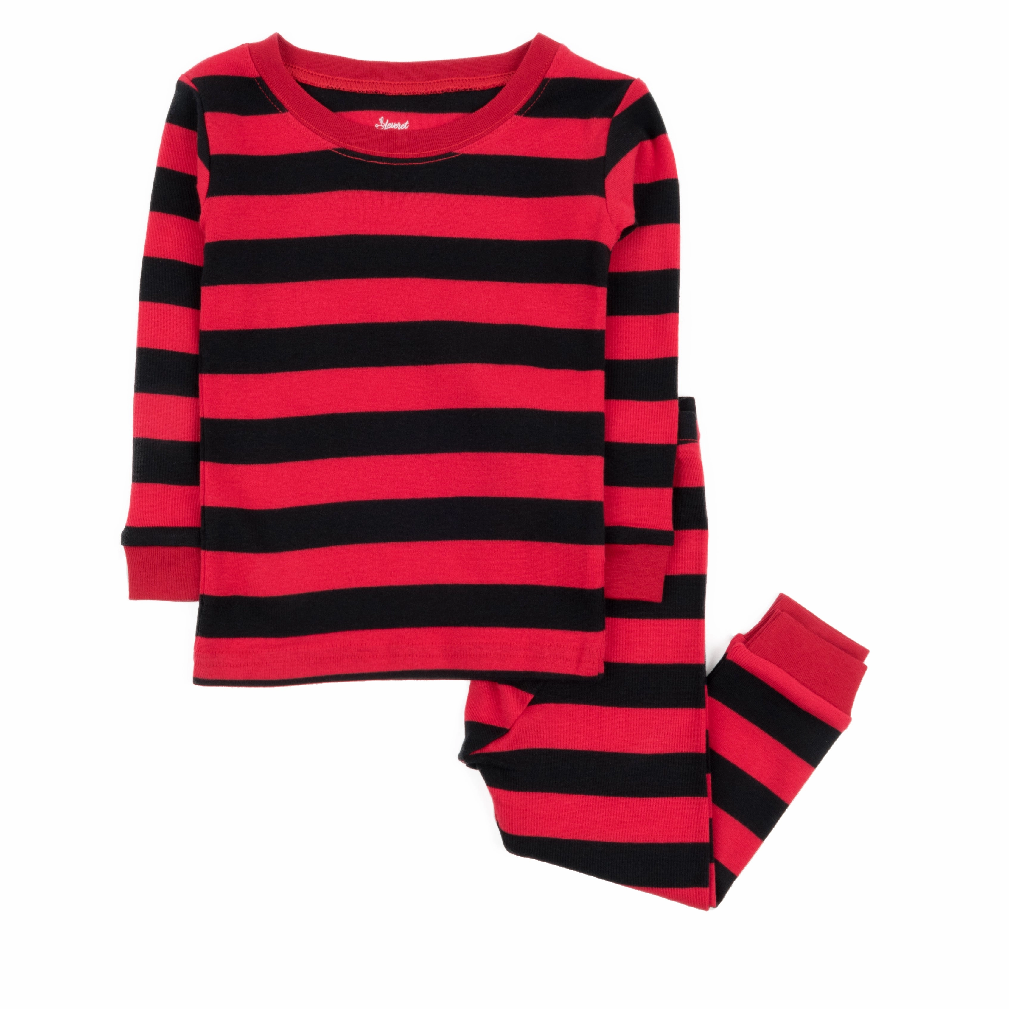 Kids Two Piece Cotton Pajamas Boys Striped Sustainable Material